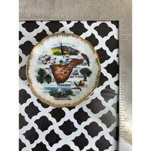 PUERTO DE LA CRUZ TENERIFE SPAIN SOUVENIR PLATE ~ 6.25”D